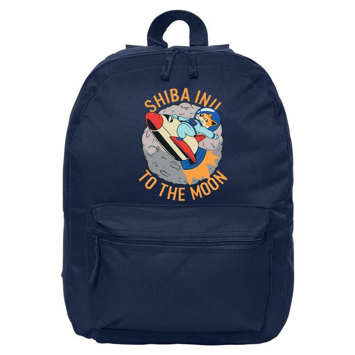 Shiba To The Moon Fox Rocket Ship 16 in Basic Backpack