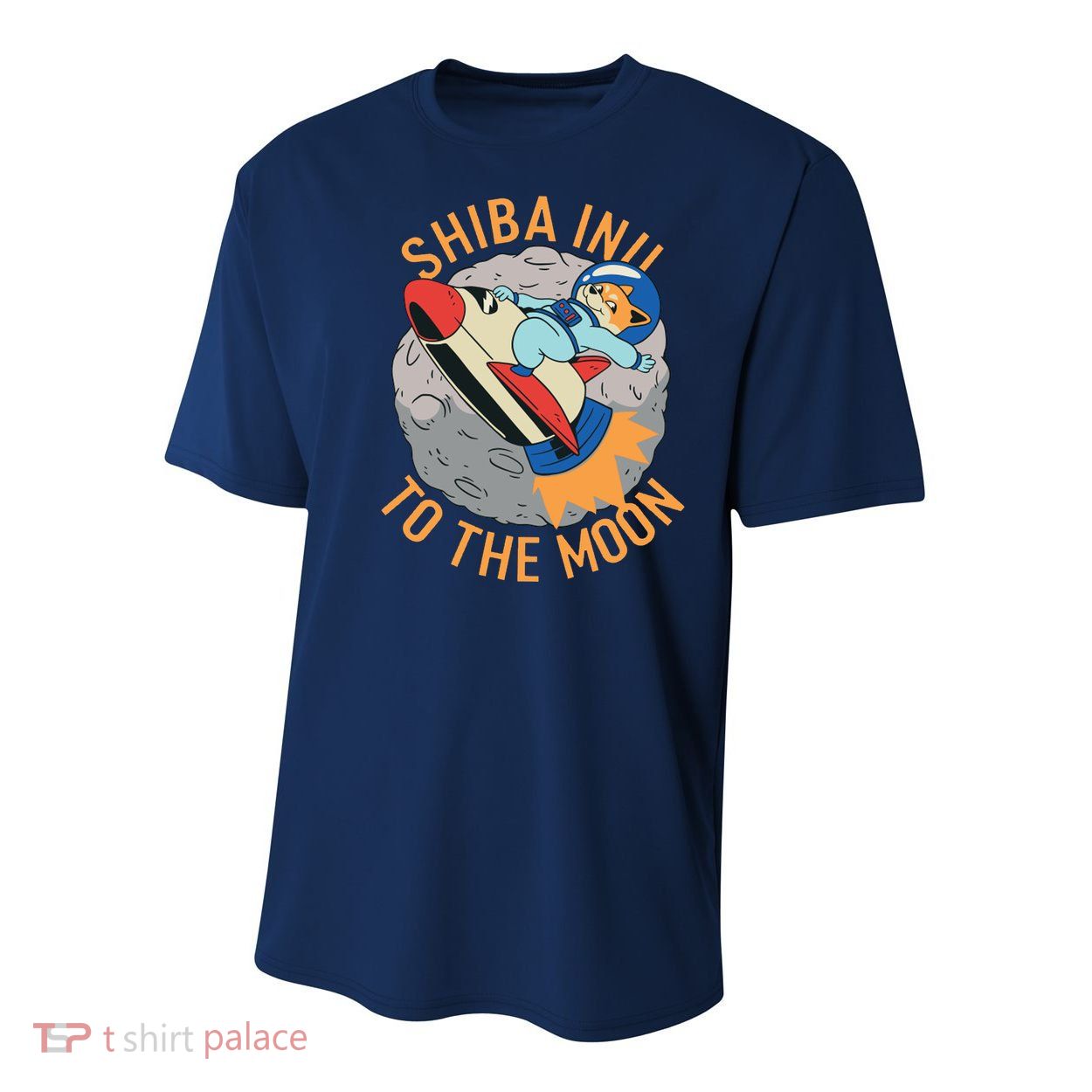 Shiba To The Moon Fox Rocket Ship Youth Performance Sprint T-Shirt