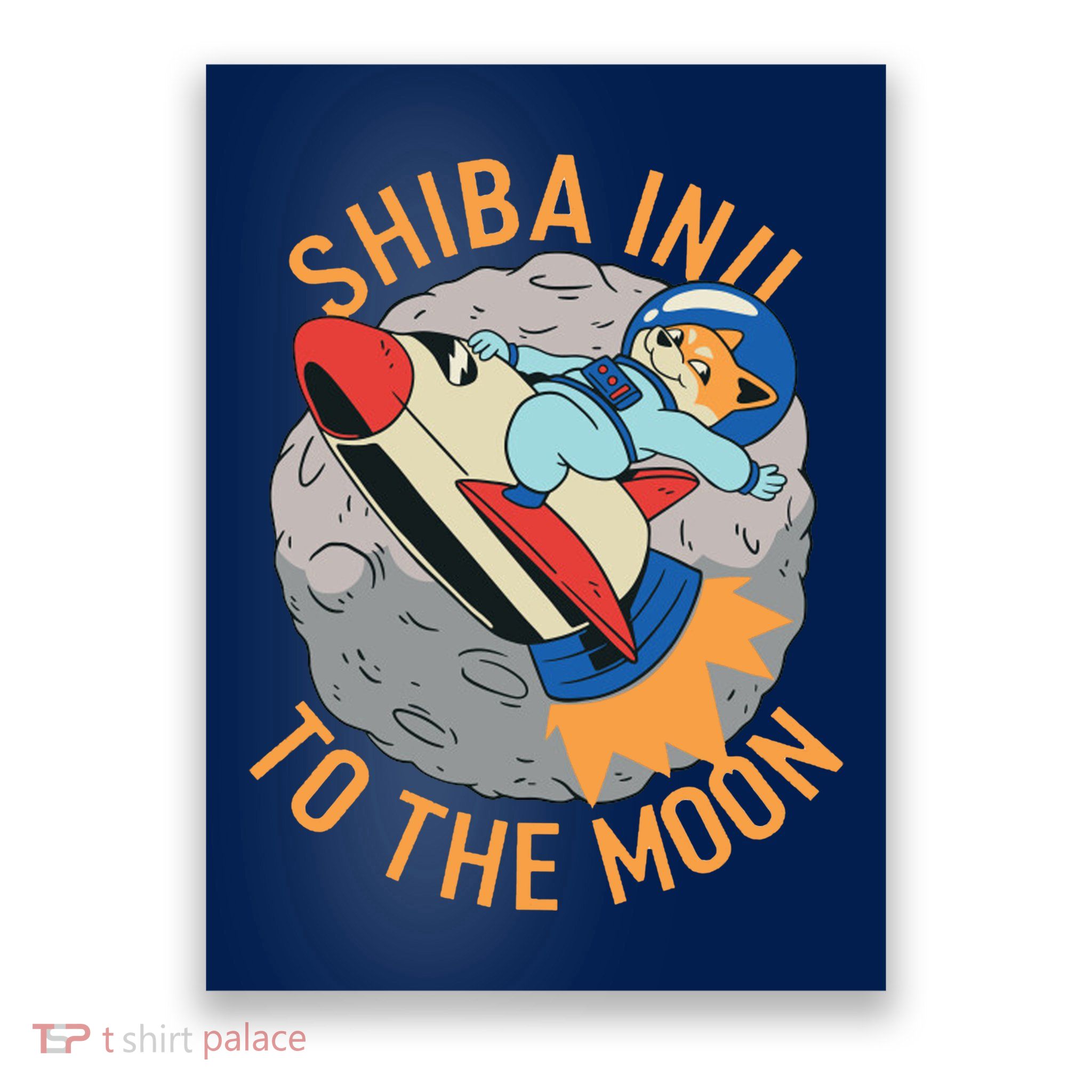 Shiba To The Moon Fox Rocket Ship Poster