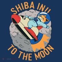 Shiba To The Moon Fox Rocket Ship Poster