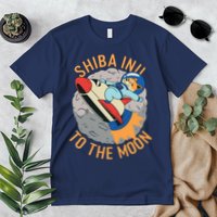 Shiba To The Moon Fox Rocket Ship Premium T-Shirt