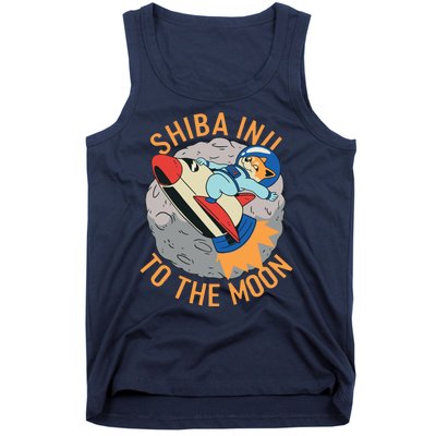 Shiba To The Moon Fox Rocket Ship Tank Top