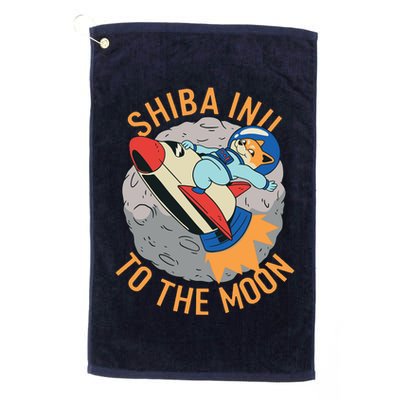 Shiba To The Moon Fox Rocket Ship Golf Towel