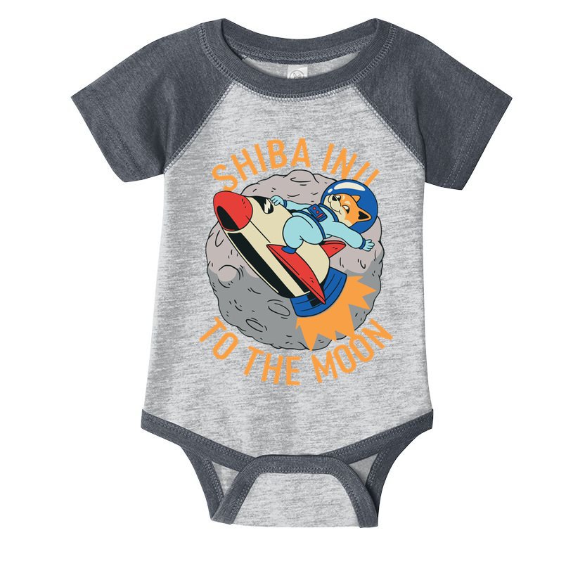 Shiba To The Moon Fox Rocket Ship Infant Baby Jersey Bodysuit