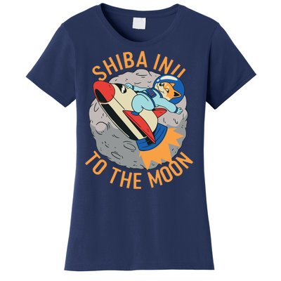 Shiba To The Moon Fox Rocket Ship Women's T-Shirt