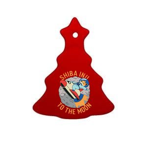 Shiba To The Moon Fox Rocket Ship Ceramic Tree Ornament