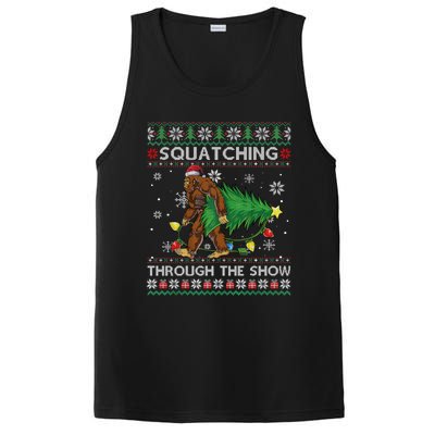 Squatching Through The Snow Squatch Bigfoot Ugly Christmas Gift PosiCharge Competitor Tank