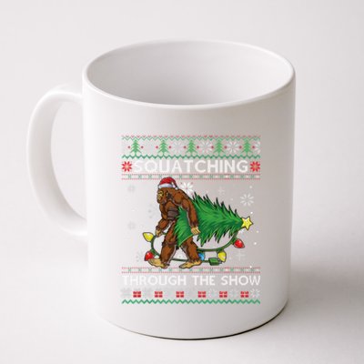 Squatching Through The Snow Squatch Bigfoot Ugly Christmas Gift Coffee Mug