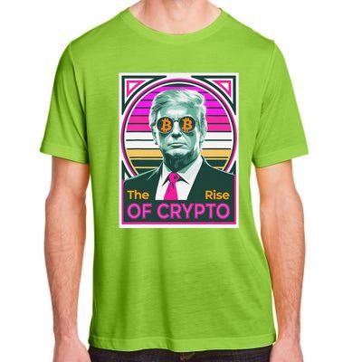 Sarcastic Trump The Rise Of Crypto Bitcoin President Meme Adult ChromaSoft Performance T-Shirt