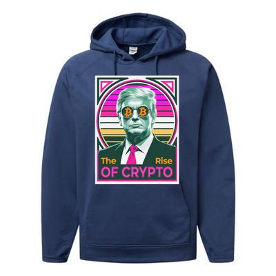 Sarcastic Trump The Rise Of Crypto Bitcoin President Meme Performance Fleece Hoodie