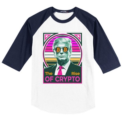 Sarcastic Trump The Rise Of Crypto Bitcoin President Meme Baseball Sleeve Shirt