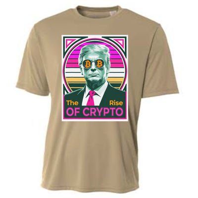 Sarcastic Trump The Rise Of Crypto Bitcoin President Meme Cooling Performance Crew T-Shirt