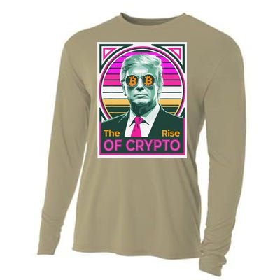 Sarcastic Trump The Rise Of Crypto Bitcoin President Meme Cooling Performance Long Sleeve Crew