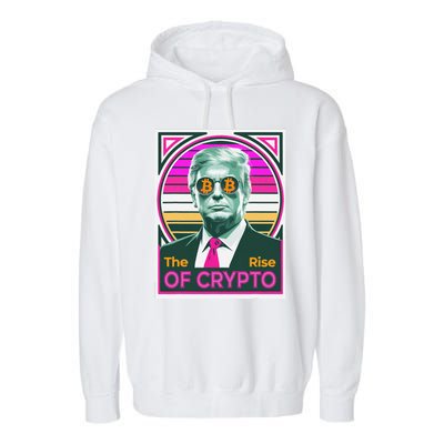 Sarcastic Trump The Rise Of Crypto Bitcoin President Meme Garment-Dyed Fleece Hoodie