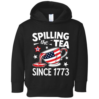 Spilling The Tea Since 1773 Funny Patriotic Toddler Hoodie