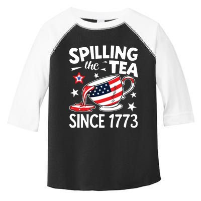 Spilling The Tea Since 1773 Funny Patriotic Toddler Fine Jersey T-Shirt