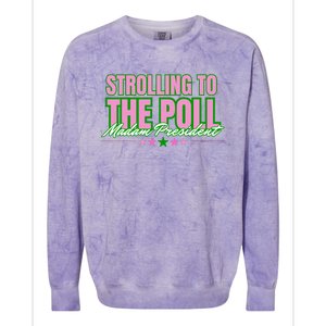 Strolling To The Poll President Kamala Harris 2024 Colorblast Crewneck Sweatshirt