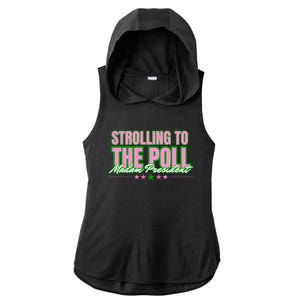 Strolling To The Poll President Kamala Harris 2024 Ladies PosiCharge Tri-Blend Wicking Draft Hoodie Tank