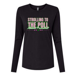 Strolling To The Poll President Kamala Harris 2024 Womens Cotton Relaxed Long Sleeve T-Shirt