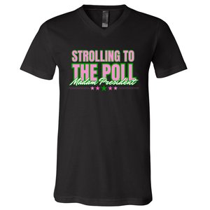 Strolling To The Poll President Kamala Harris 2024 V-Neck T-Shirt