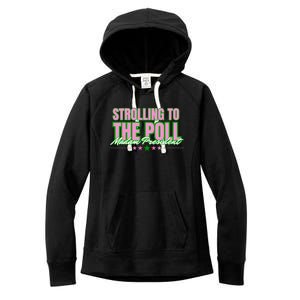 Strolling To The Poll President Kamala Harris 2024 Women's Fleece Hoodie