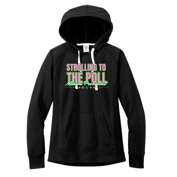 Strolling To The Poll President Kamala Harris 2024 Women's Fleece Hoodie