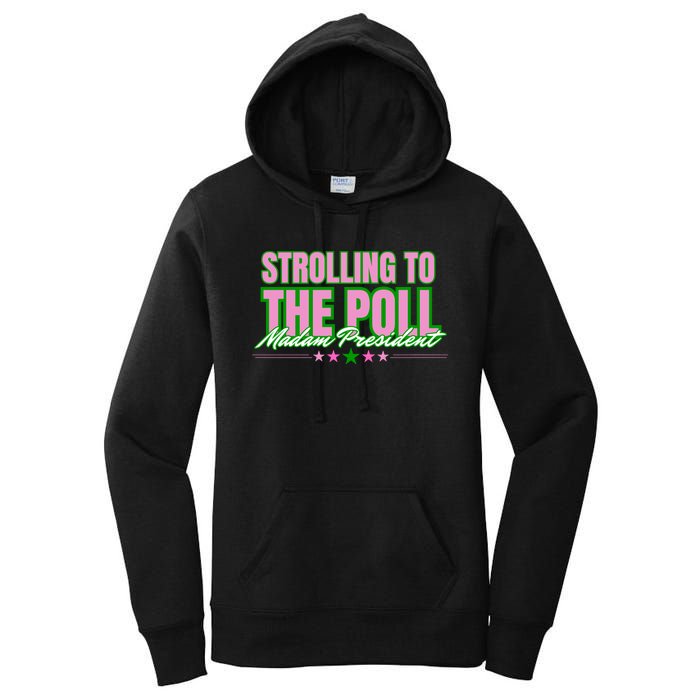 Strolling To The Poll President Kamala Harris 2024 Women's Pullover Hoodie