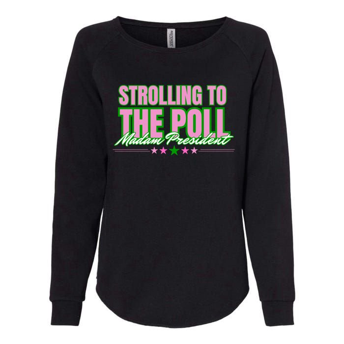 Strolling To The Poll President Kamala Harris 2024 Womens California Wash Sweatshirt