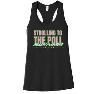 Strolling To The Poll President Kamala Harris 2024 Women's Racerback Tank