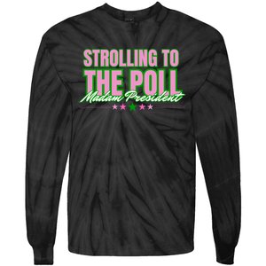 Strolling To The Poll President Kamala Harris 2024 Tie-Dye Long Sleeve Shirt