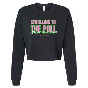 Strolling To The Poll President Kamala Harris 2024 Cropped Pullover Crew