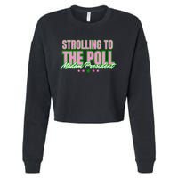 Strolling To The Poll President Kamala Harris 2024 Cropped Pullover Crew