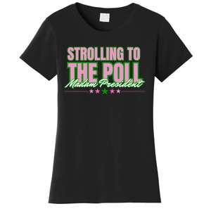 Strolling To The Poll President Kamala Harris 2024 Women's T-Shirt