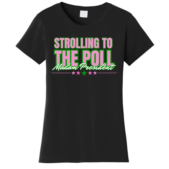 Strolling To The Poll President Kamala Harris 2024 Women's T-Shirt