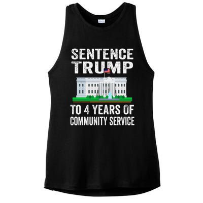 Sentence Trump To 4 Years Of Community Service Political Ladies PosiCharge Tri-Blend Wicking Tank