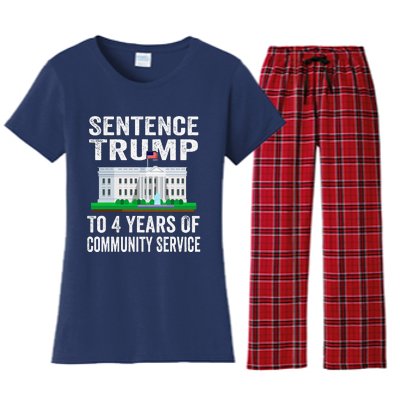 Sentence Trump To 4 Years Of Community Service Political Women's Flannel Pajama Set