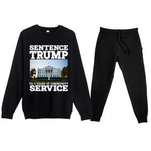 Sentence Trump To 4 Years Of Community Service White House Premium Crewneck Sweatsuit Set