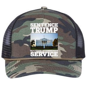 Sentence Trump To 4 Years Of Community Service White House Retro Rope Trucker Hat Cap