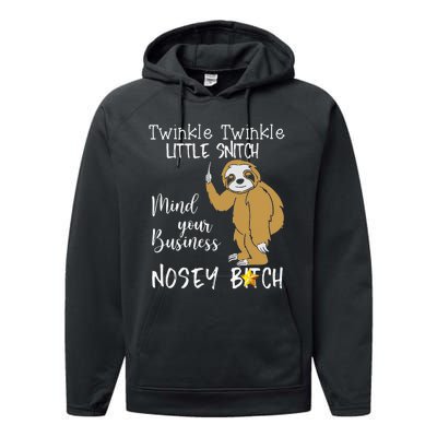 Sloth Twinkle Twinkle Little Snitch Performance Fleece Hoodie