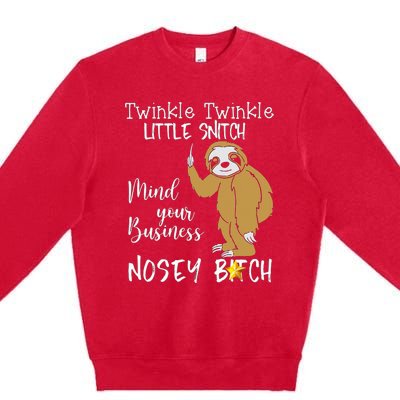 Sloth Twinkle Twinkle Little Snitch Premium Crewneck Sweatshirt