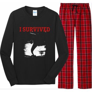 Storm Tornado Twister And Hurricane Weather I Survived Long Sleeve Pajama Set