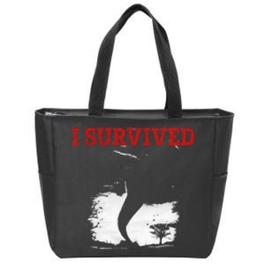 Storm Tornado Twister And Hurricane Weather I Survived Zip Tote Bag