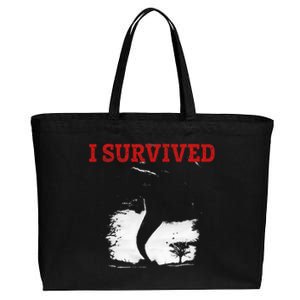 Storm Tornado Twister And Hurricane Weather I Survived Cotton Canvas Jumbo Tote