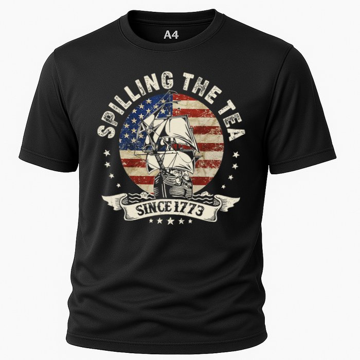 Spilling The Tea Since 1773 Patriotic 4th Of July Cooling Performance Crew T-Shirt