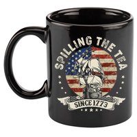 Spilling The Tea Since 1773 Patriotic 4th Of July 11oz C Handle Ceramic Mug