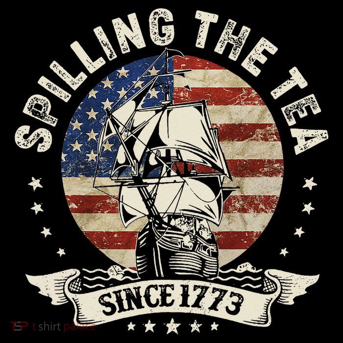 Spilling The Tea Since 1773 Patriotic 4th Of July Drawstring Bag