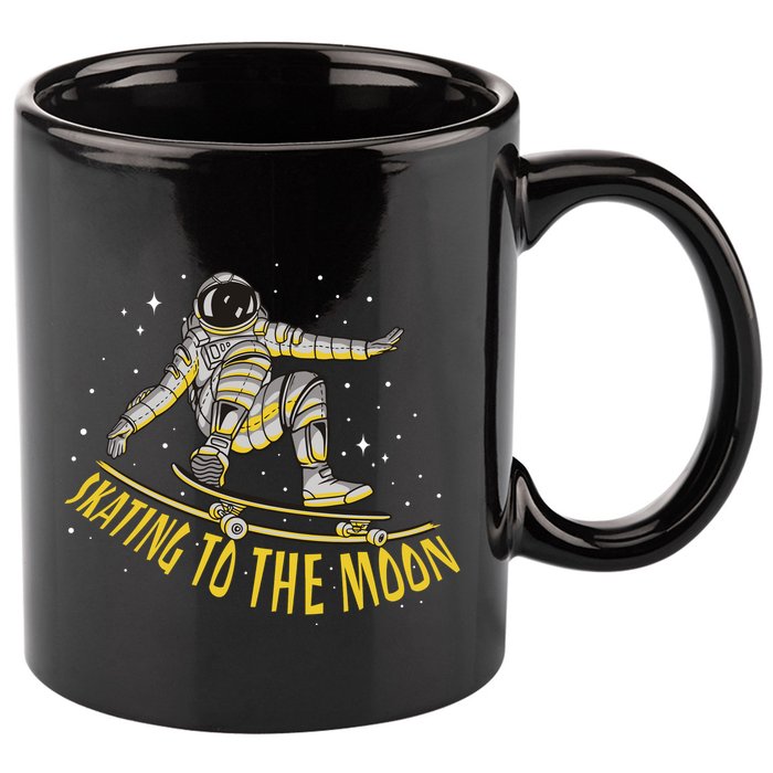Skating To The Moon Astronaut 11oz C Handle Ceramic Mug