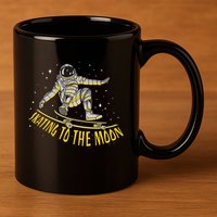 Skating To The Moon Astronaut 11oz C Handle Ceramic Mug