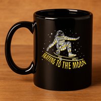 Skating To The Moon Astronaut 11oz C Handle Ceramic Mug
