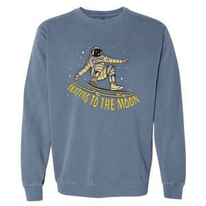 Skating To The Moon Astronaut Garment-Dyed Sweatshirt